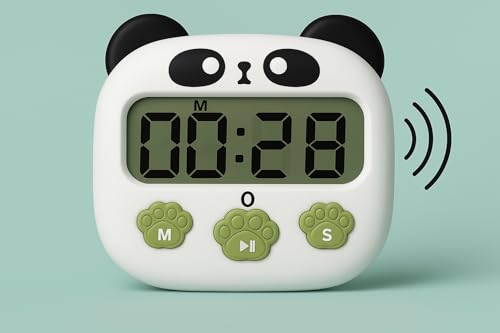 Cute Panda Digital Kitchen Timer with 1 Year Warranty (Cute Panda Timer)