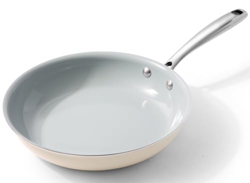 Nonstick Frying Pans Ceramic Skillet (8inch / Beige)