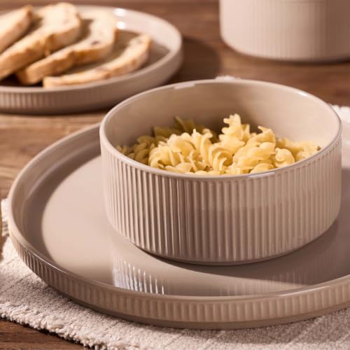 Stoneware Dinnerware Set with Trim