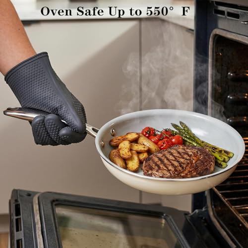 Cookware Ceramic Nonstick Frying Pans (8"x9.5"x11" / Beige)