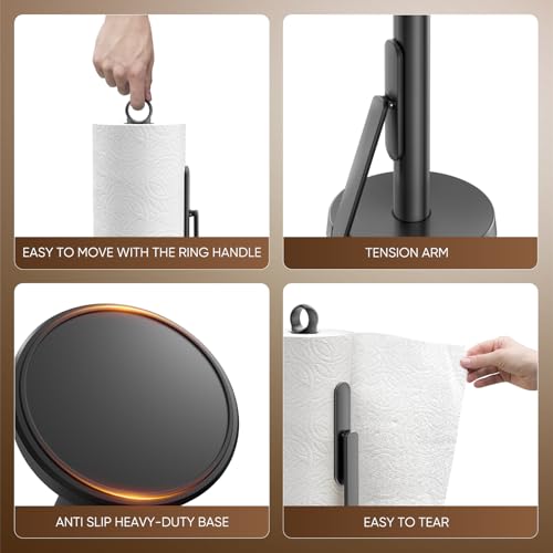 Heavy Duty Stainless Steel Paper Towel Holder with Tension Arm