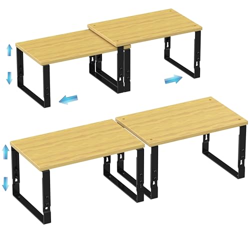 2 Pack Expandable Kitchen Cabinet Organizer Shelves