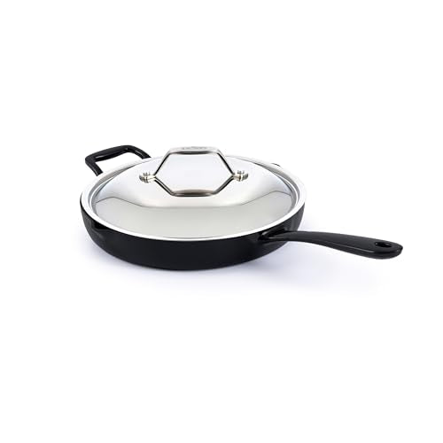 Enameled Cast Iron 12" Skillet with Stainless Steel Lid (12" Skillet with Lid / Skillet W/ Lid)