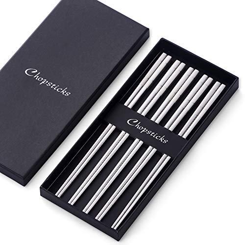 5 Pair Stainless Steel Chopsticks