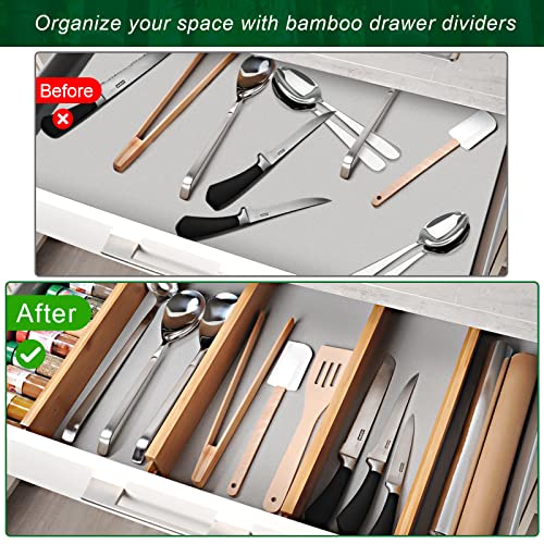 4 Pack Bamboo Drawer Dividers
