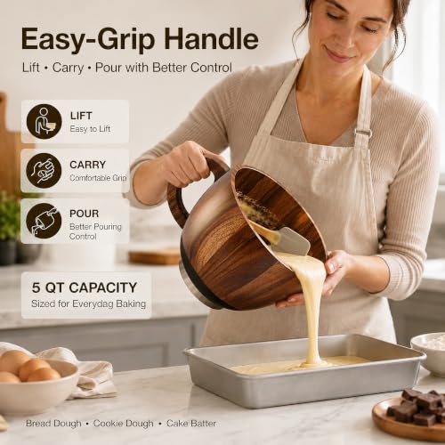 Acacia Wood Mixing Bowl Handle Lid for KitchenAid 4.5 5 QT Tilt