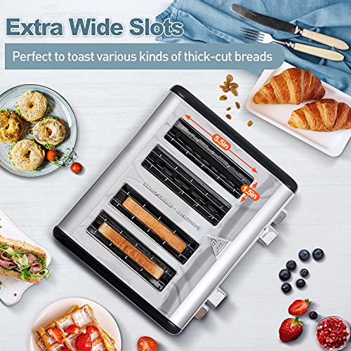 4 Slice Long Slot Toaster for Artisanal Bread