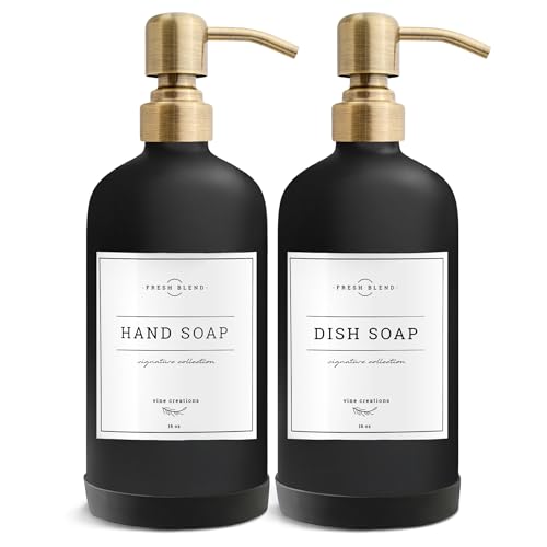 Glass Soap Dispenser Set
