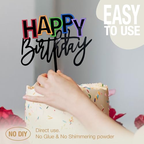 Acrylic Happy Birthday Cake Topper