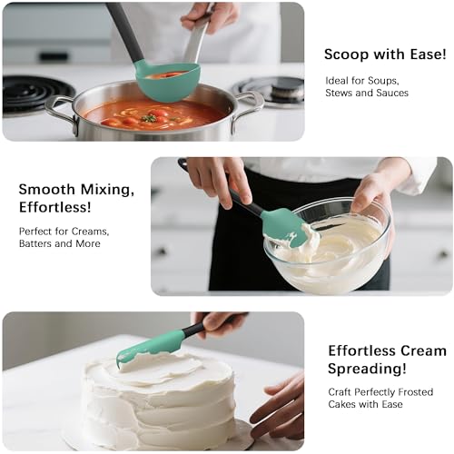 Silicone Kitchen Cooking Utensils Set with Holder