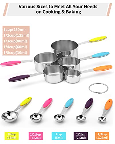 Measuring Cups and Spoons Set 304 Stainless Steel 10