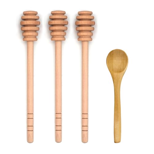 4PCS Wooden Honey Dipper Sticks