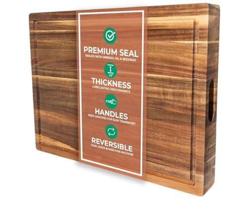 Saffron & Sage Extra Large Wood Cutting Board (23"L x 17"W)