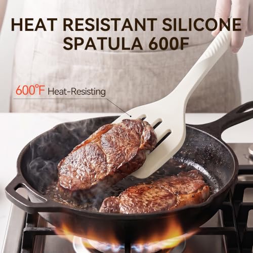 Silicone Cooking Utensils Set (Cream White)
