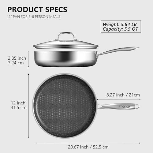 12 Inch Non Stick Frying Pan with Lid (12 inch with Lid)