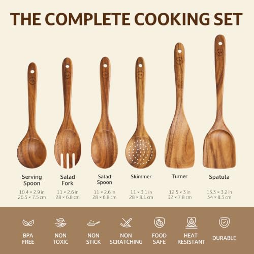 Teak Wooden Cooking Utensils Set