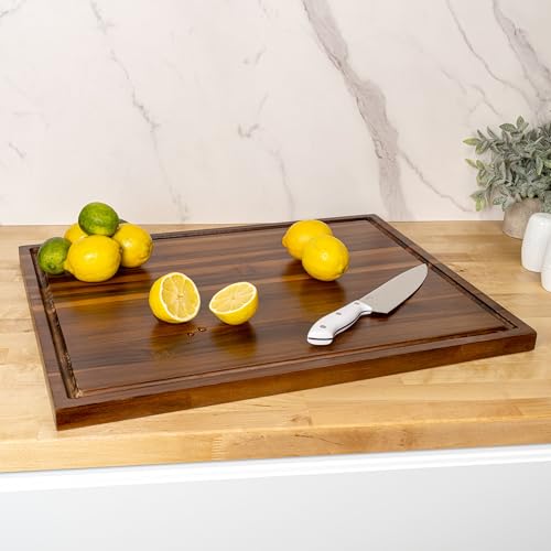Eldridge Extra Large 24" x 18" Acacia Cutting Board (Brown / 24"L x 18"W)