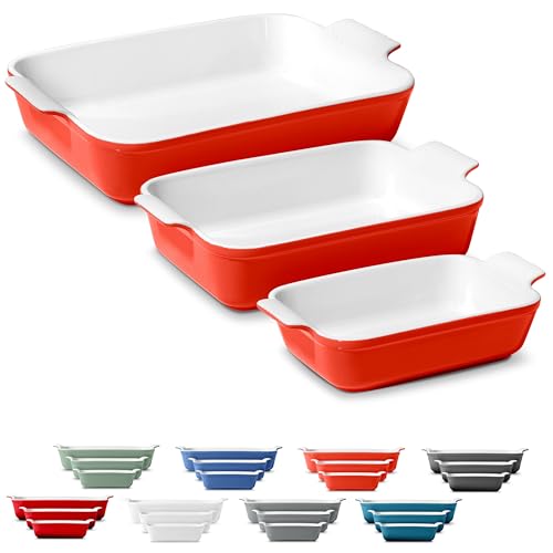 Stoneware Casserole Dish Bakeware Set of 3