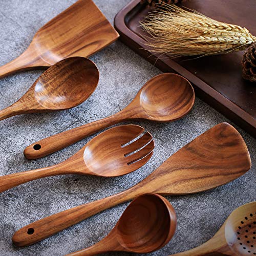 Wooden Non Stick Kitchen Pan Toolset 7 Pieces Set