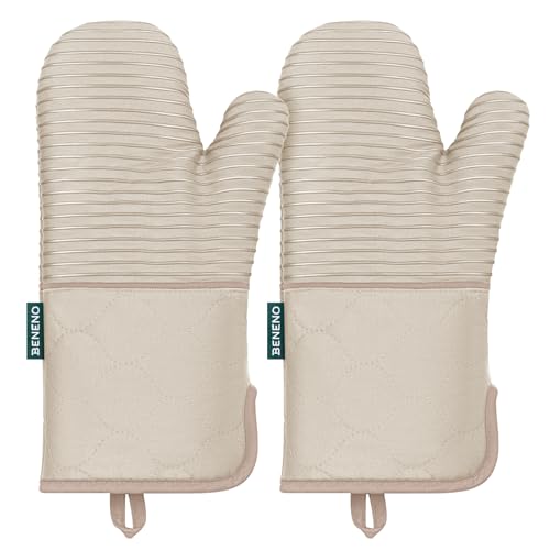 Non Slip Silicone Textured Cotton Oven Mitts