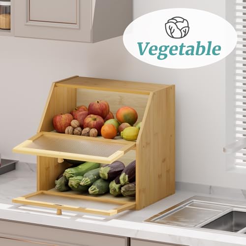 Extra Large Bread Box for Kitchen Counter (Natural / Extra Large)