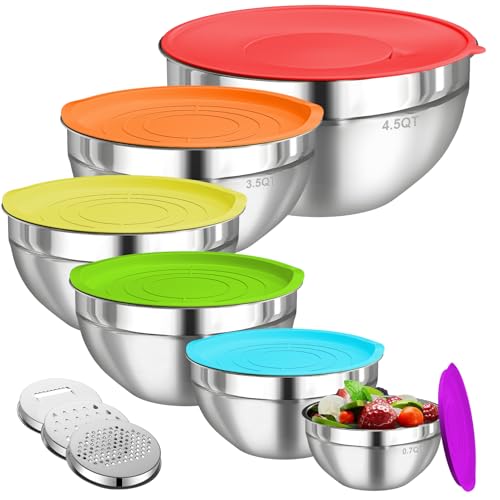 Mixing Bowls with Lids Set (Multicolor)