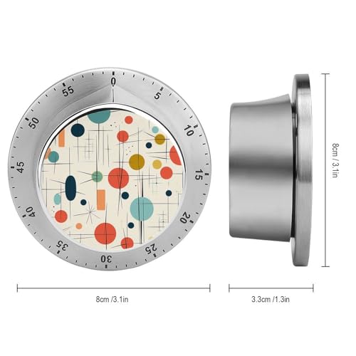 Kitchen Timers for Cooking Modern Mid Century Printed Stainless Steel Timer Mechanical Kitchen Timer for Kitchen