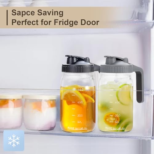 2 pack Glass Pitcher Jar with Lid