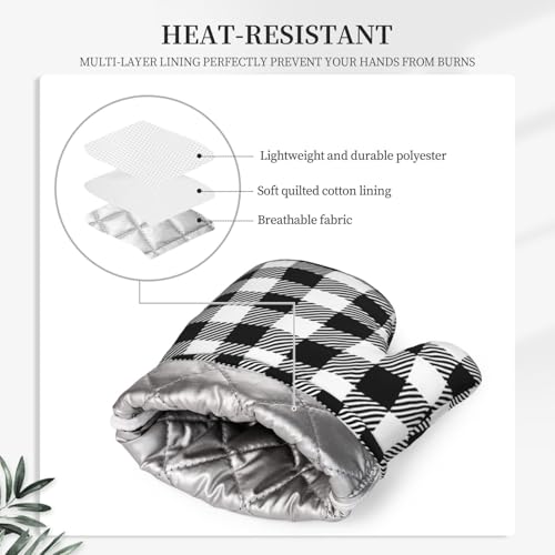 Oven Mitts and Pot Holders Set of 4 Silicone Kitchen Mitten Gloves and Non