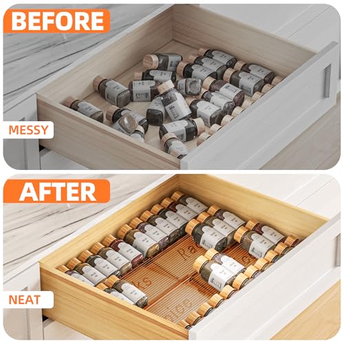 Expandable Clear Spice Drawer Organizer 8P & 4P