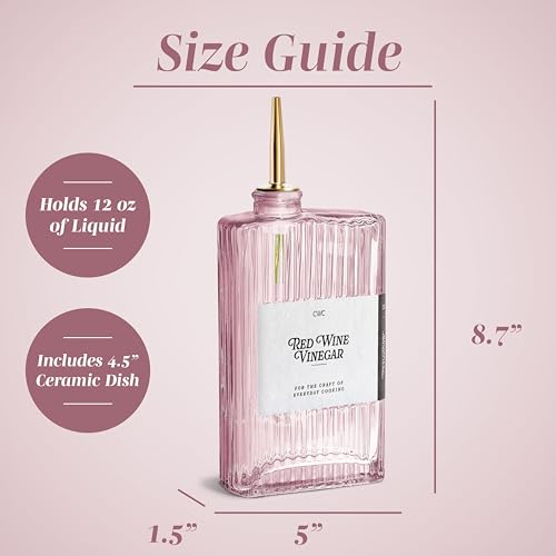 Olive Oil Dispenser Bottle (Pink Textured / 2 Pack)