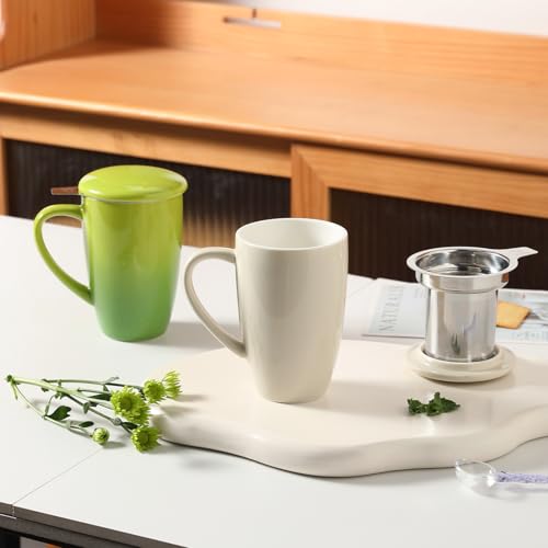 Sweejar Porcelain Tea Infuser Mug with Lid