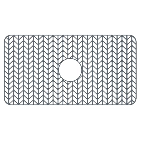 Sink Protectors for Kitchen Sink 28"x15"Center Silicone Sink Mat (28"x15"Center / Gray)