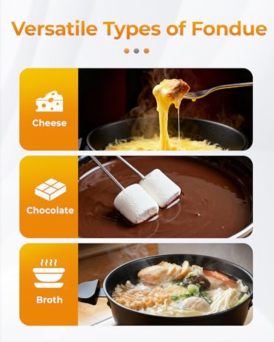 Electric Fondue Pot Set for Cheese & Chocolate
