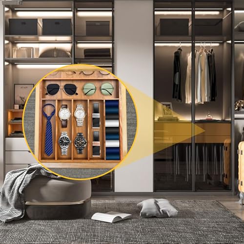 Expandable Bamboo Kitchen Drawer Organizer