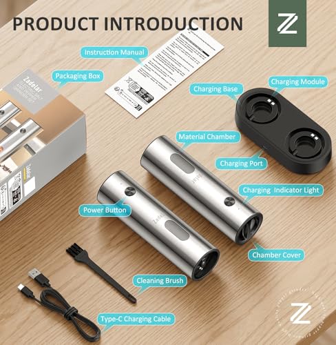 Rechargeable Electric Salt and Pepper Grinder Set