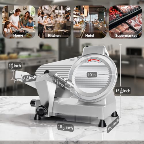 10 inch Commercial Meat Slicer 240W 0 (Silver / 10 inch)
