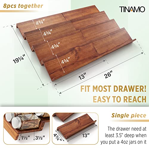 Acacia Wooden Spice Rack Organizer for Cabinet
