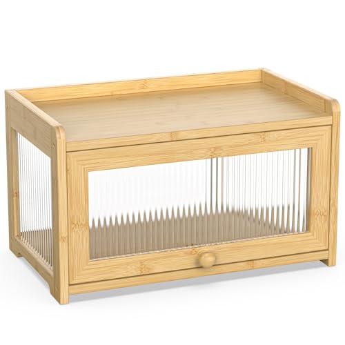 Bamboo Bread Box for Kitchen Countertop (Natural)