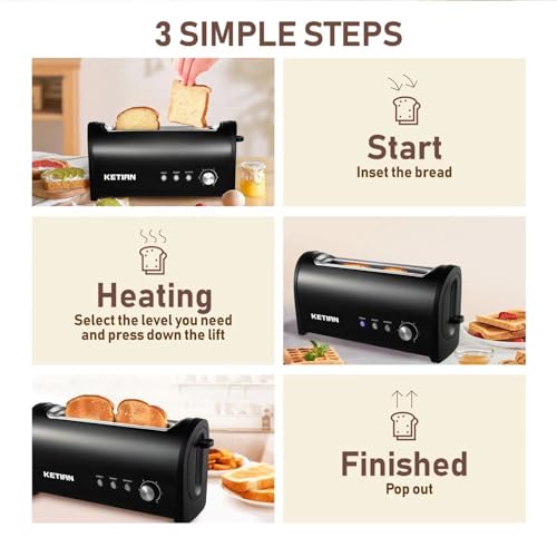 Toaster 2 Slice Small Compact Electric Bread Black Tosterster