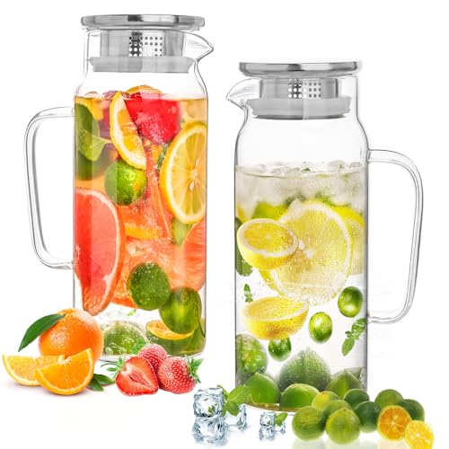 Glass Pitcher with Lid