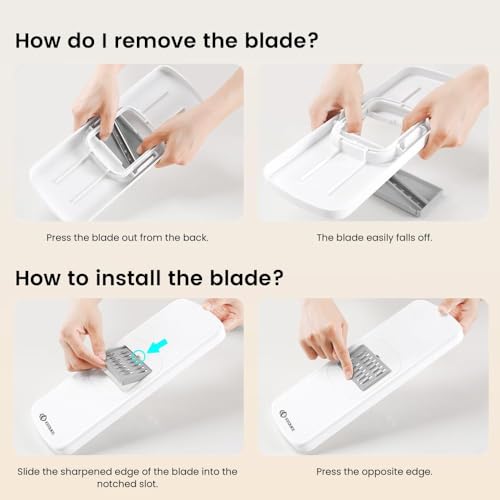 8-in-1 Vertical Vegetable Chopper Mandoline Slicer with Container White - Safe Tap Out Dicer with Hand Guard for Kitchen Easy Food Prep, Onion Potato Veggie Fruit (White)