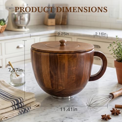 Wood Mixing Bowl Compatible with 4.5