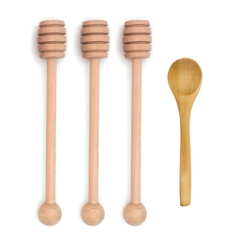 4PCS Wooden Honey Dipper Sticks