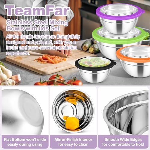 Mixing Bowls with Lids Set of 5 (Multicolor)