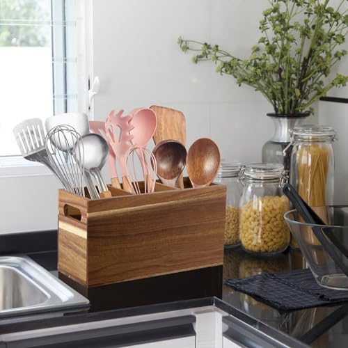 Wood Utensil Holder for Countertop