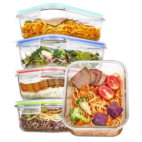 5Pack Glass Storage Containers with Lids