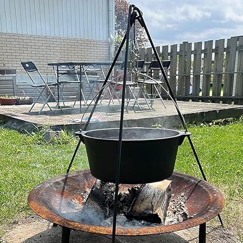 16QT Cast Iron Dutch Oven with Lip Lid & Bail Handle