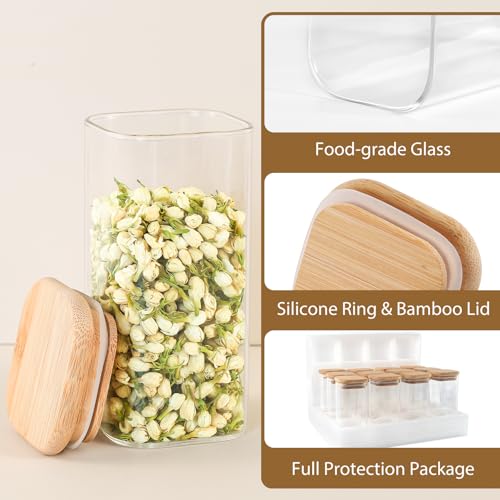 Square Glass Storage Containers with Bamboo Lids