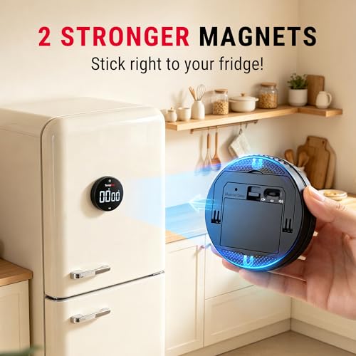 Magnetic Kitchen Timers for Cooking (Digital Timer with Knob)